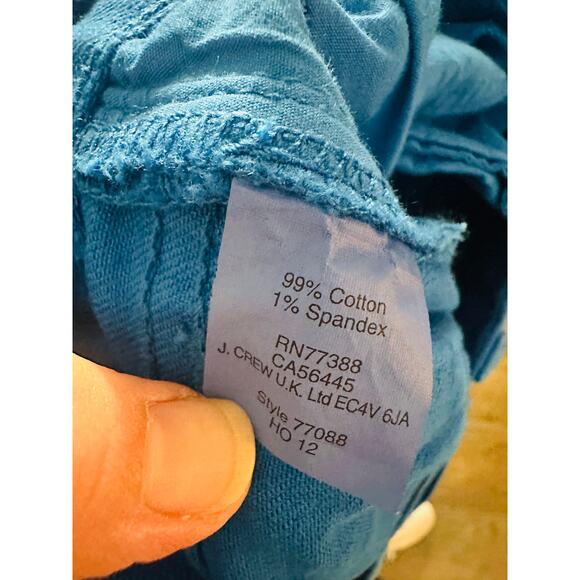 J. Crew Bright Blue Toothpick Skinny Leg Cotton Blend Pants Jeans size 27 - Picture 8 of 8